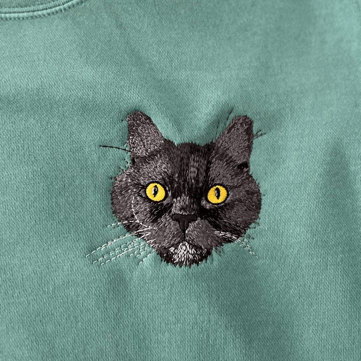 Personalized Embroidered Pet Portrait Crewneck Sweater