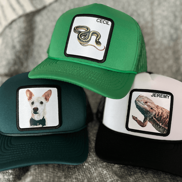 PERSONALIZED PRINTED PET PATCH TRUCKER HAT